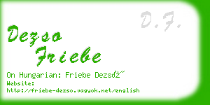 dezso friebe business card